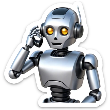 robot, hablando por teléfono  sticker