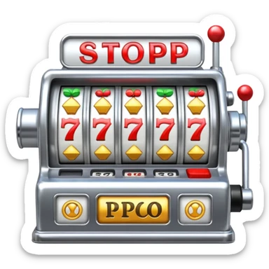 Slot machine, classic, 5 reels, the stop symbols are P-R-O-P-O sticker