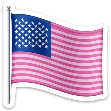 Drapeau Americain rose 100% sauf les etoile et les Bandes le bleu remplacer par du rose sticker