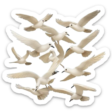 A Flock of Birds Flying in Formation sticker
