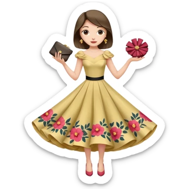 Woman Twirl occasion circle dress sticker