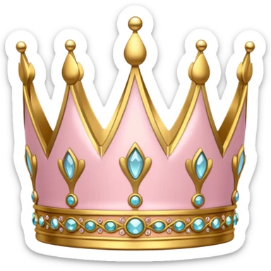 Light pink and gold crown sticker