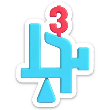 pricing symbol in turquoise, modern and playful sticker