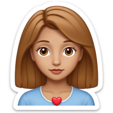 Light brown hair, tan lady heart eyes sticker