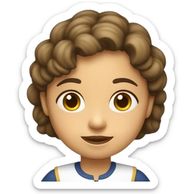 Maestra infantil castaña mediana edad sticker