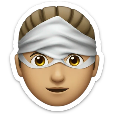 The face of a boy wearing a Palestinian mask  sticker