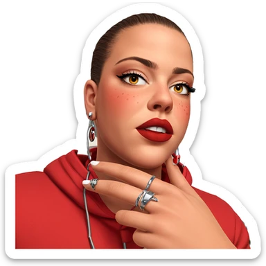 red hoodie with piercings sticker