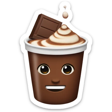 Un chocolate caliente con malvaviscos sticker