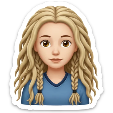 white girl with long wavy hair,  just some are dreadlocks  sticker