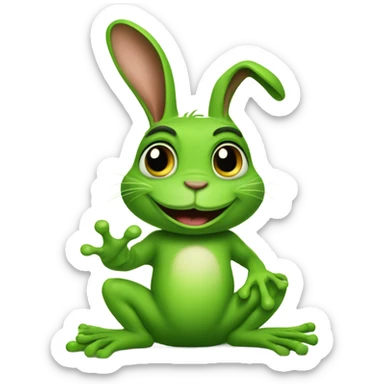 Bad bunny with a frog sticker