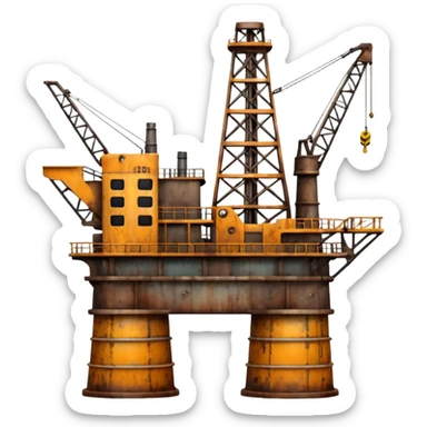 An oil rig sticker