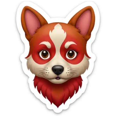 dog with tattoed face and red hair sticker