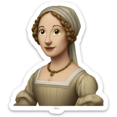 a framed portrait of a Renaissance woman sticker