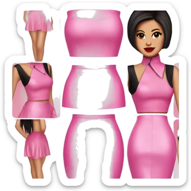 Selena Gomez pink latex skirt sticker