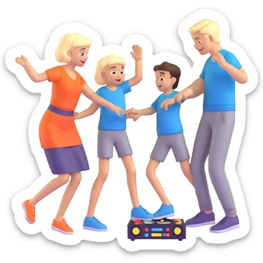 boy dance with older girl at party and DJ watching on it sticker