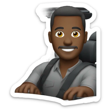 Man driving Black Mercedes convertible sticker