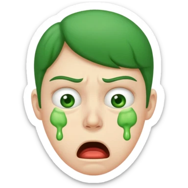 Nauseated face vs vomiting face sticker