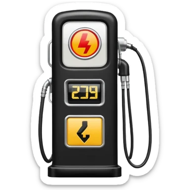 quick gas pump vs. slow EV plug. sticker