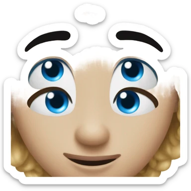 Blue heart eyes emoji sticker