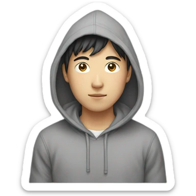 korean guy with hoodie sticker