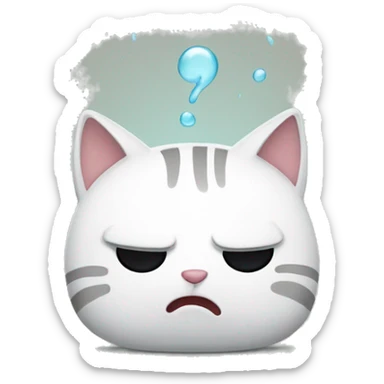 Sick crying cat sticker