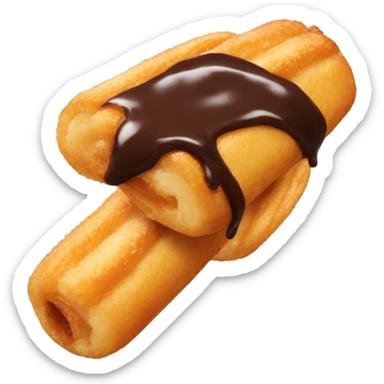Churro with chocolate dipped tip sticker
