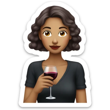 Parisian girl drinking red wine sticker