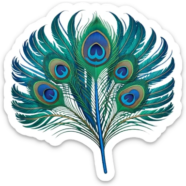 Single Peacock feather sticker
