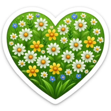 meadow-themed heart sticker