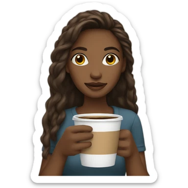 girl-coffee-sea sticker