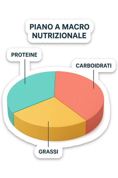 Piano A Macro nutrizionale GRAFICO in 3d in italiano sticker