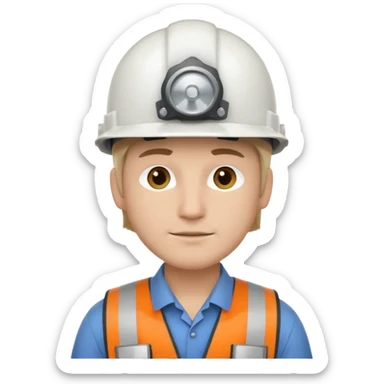 Engineer white helmet sticker
