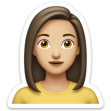 brunette girl chin length hair standi sticker