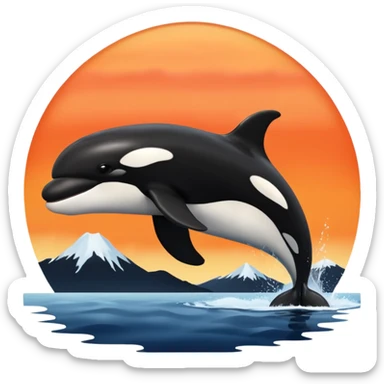 killer whale with Alaskan sunset sticker