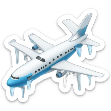 Airplane with icicles sticker