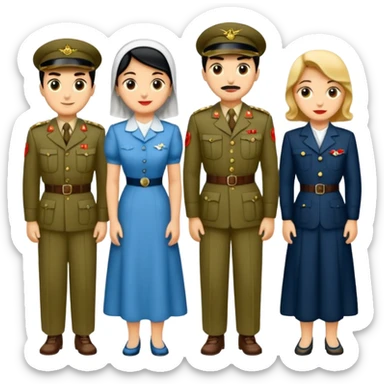 1940 takım elbise giyinen insanlar sticker