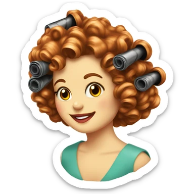 vintage hair curlers sticker