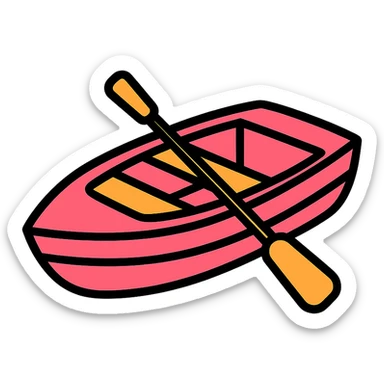 modern pink rowing boat sticker