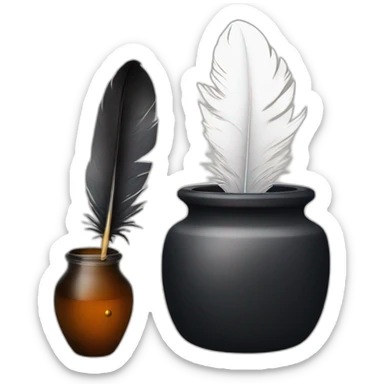 ink pot and feather sticker