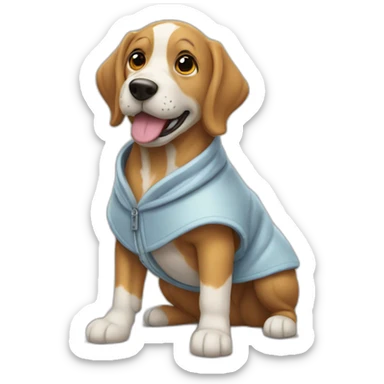 perro con un abrigo puesto sticker
