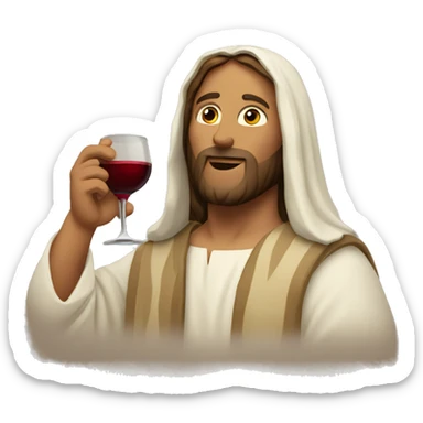 Jesus drinking wine sticker