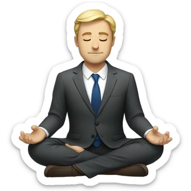 European man in suit meditating sticker