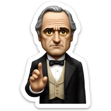 Vito Corleone from the movie "The Godfather" shows "class" with his right hand sticker