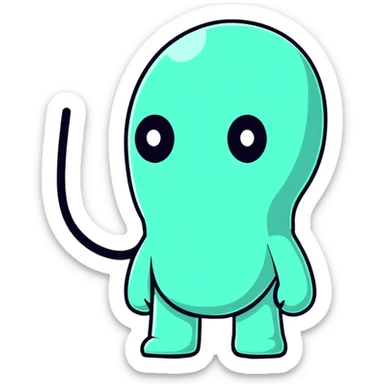 Among Us imposter character looking suspicious sticker