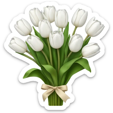 white tulip bouquet  sticker