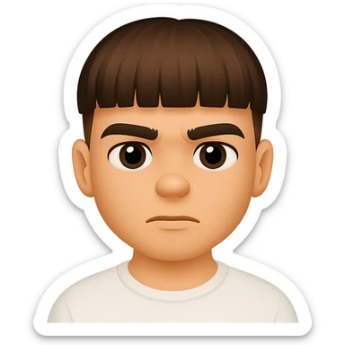 Create an emoji portrait of the person in the reference image in a style that closely resembles Apple emojis, with no background. The style should be clean, simple, and colorful like Apple emojis. sticker