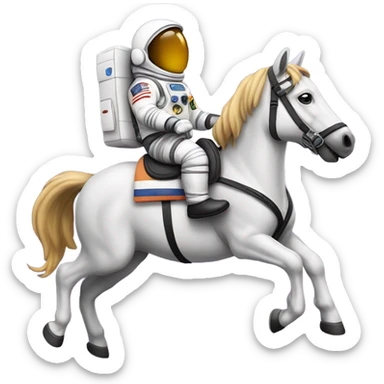 An astronaut riding a horse sticker