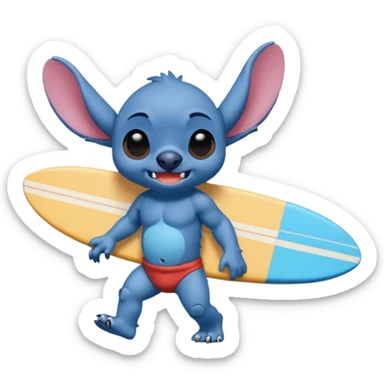Stitch walking on the beach sticker