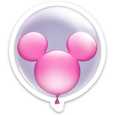 Micky Mouse ears icon pink balloon inside a clear balloon sticker