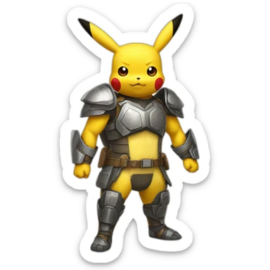 pikachu en armure tek sticker